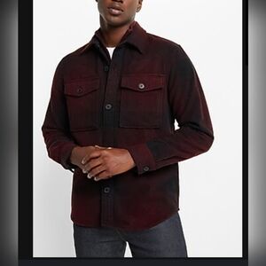 Men's Express Wool Blend Jacket Plaid Merlot XL